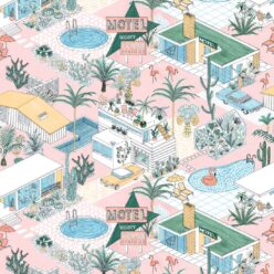 Palm Springs Wallpaper • Jacqueline Colley • Pink • Swatch