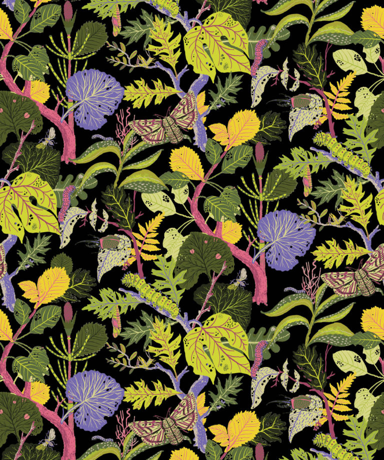 Caterpillar • Lively Botanical Wallpaper • Swatch