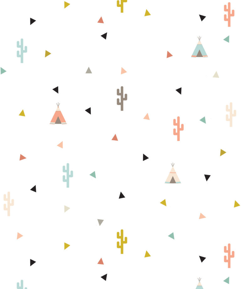 Teepee & Cactus Kids Wallpaper