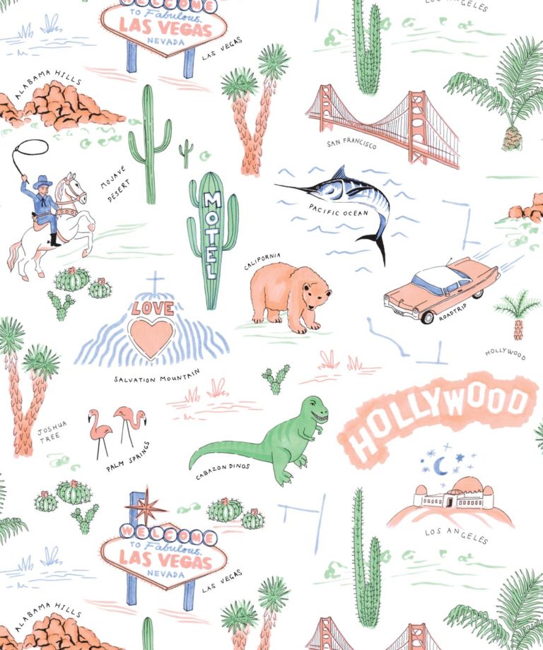 The Road Trip is an American retro wallpaper