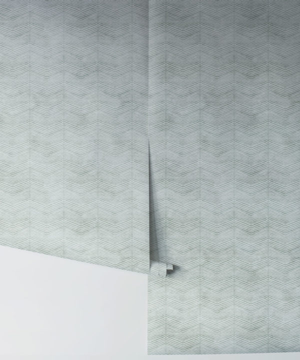 Green Herringbone Wallpaper