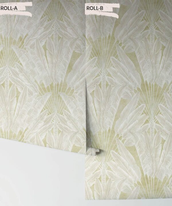 Travelers Palm Wallpaper - Colorway: Chartreuse