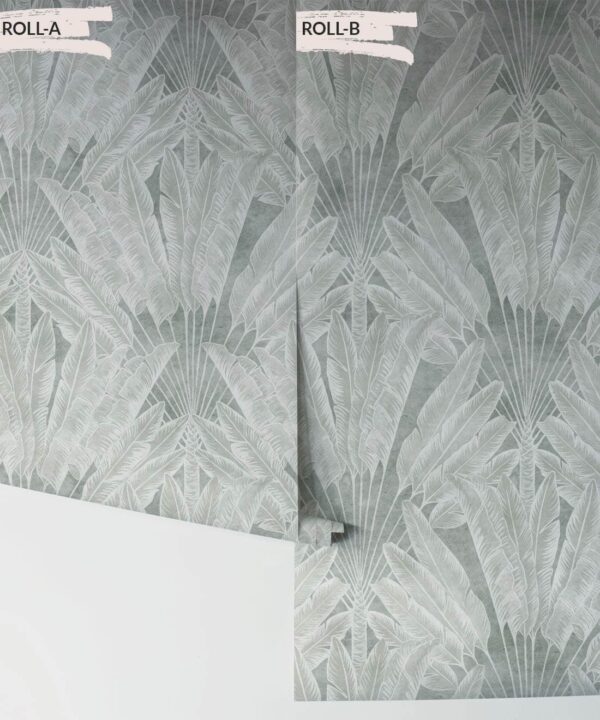 Travelers Palm Wallpaper - Colorway: Stone