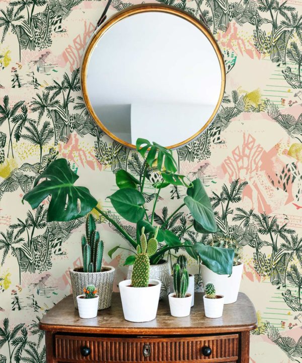 Queen Palm Wallpaper by Kitty McCall featuring palm trees