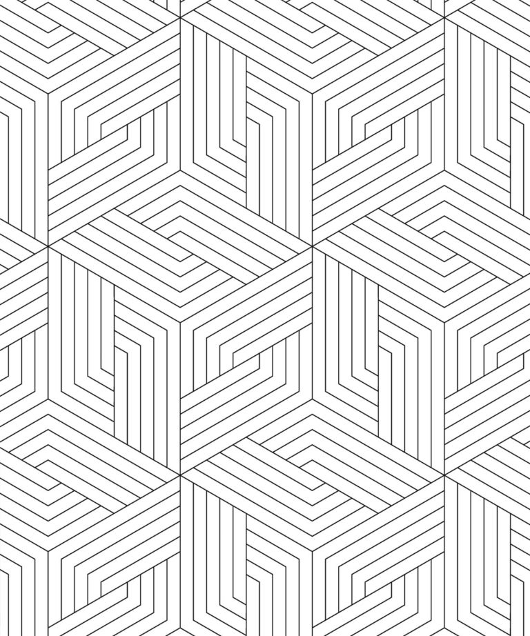 Black Lined Geometric Illusions Wallpaper • Geometric Wallpaper • Milton & King