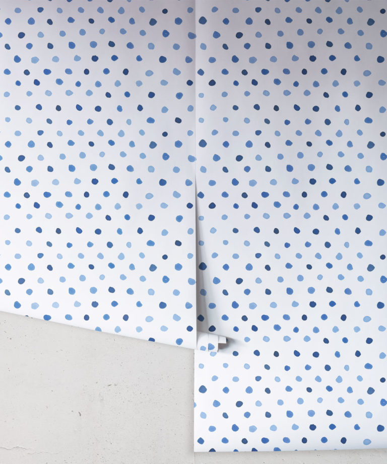 Dibba Dots • Georgia MacMillan • Blue Spotty Wallpaper • Milton & King UK