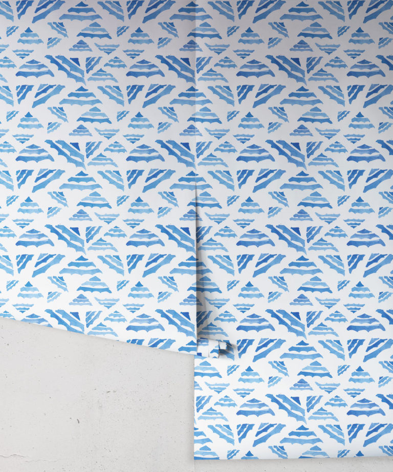 La Fontelina • Blue Inky Wallpaper • Milton & King UK