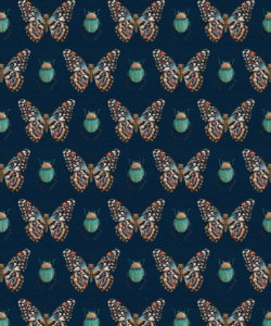 Beetle & Butterfly Wallpaper • Milton & King USA • Swatch
