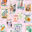 Seed Packets Wallpaper featuring watermelon, carrot, beet, beans, poppy, daisy swatch