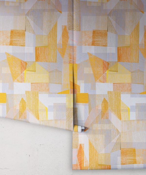 Chimera Wallpaper by Simcox • Color Yellow • Abstract Wallpaper • Geometric Wallpaper • rolls