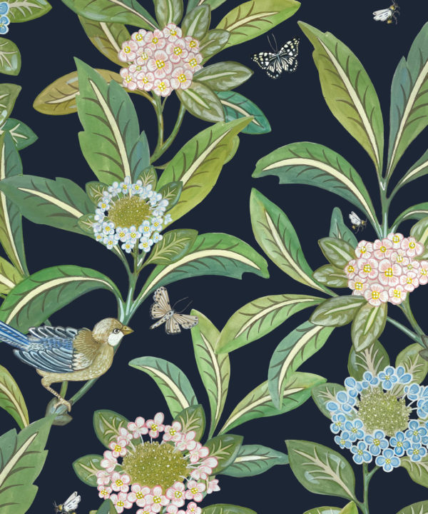 Summer Garden Wallpaper • Original Wallpaper • Floral Wallpaper Swatch