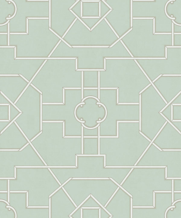 Trellis Wallpaper • Geometric Wallpaper • Mint Green Wallpaper • Swatch