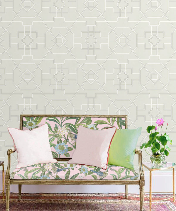 Trellis Wallpaper • Geometric Wallpaper • Beige Wallpaper • Insitu