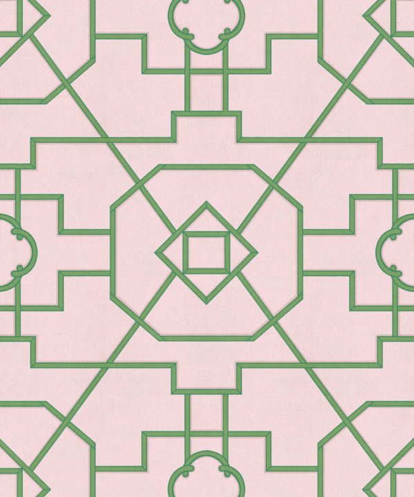 Trellis Wallpaper • Geometric Wallpaper • Pink Wallpaper • Swatch