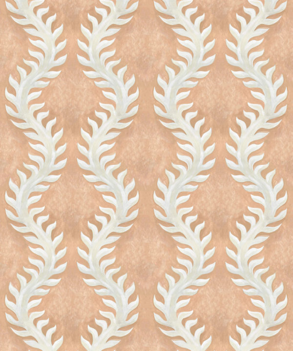 Fern Wallpaper • Salmon Wallpaper • Swatch