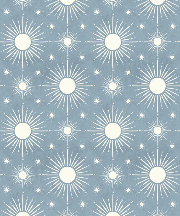 Sun Light Star Bright Wallpaper • French Blue• Swatch