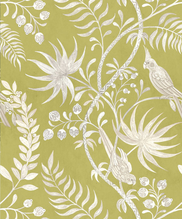 Tropicana Wallpaper • Tropical BirdChartreuse • Swatch