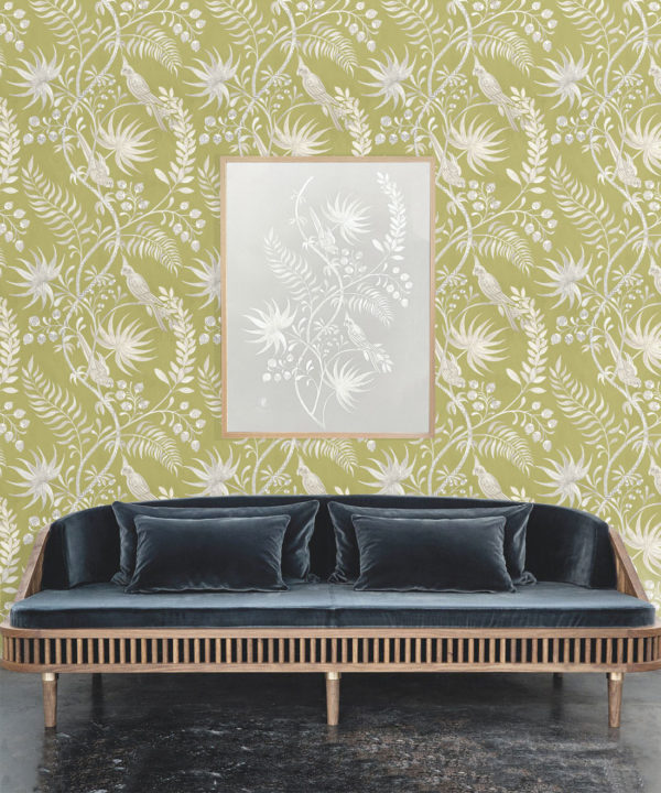 Tropicana Wallpaper • Chartreuse • Insitu