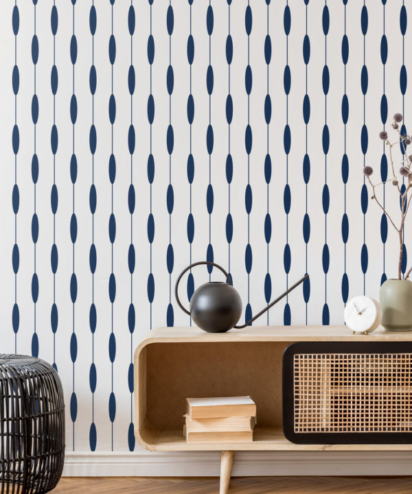 Bowline Wallpaper • Geometric Wallpaper • Striped Wallpaper • Navy Wallpaper • Insitu