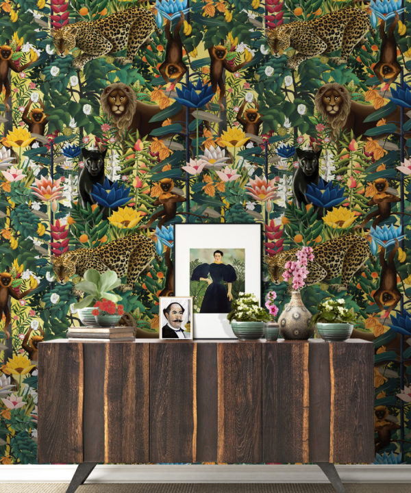 The Jungle Wallpaper • Animal Wallpaper • Botanical Wallpaper • Hazelwood Wallpaper • Insitu