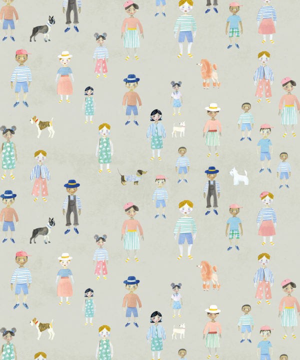 Paper Dolls wallpaper • Beige • Swatch