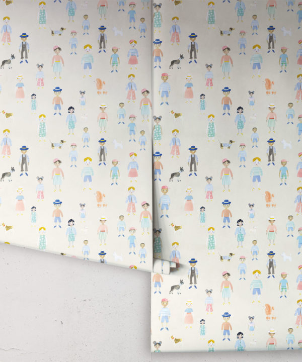 Paper Dolls wallpaper • Cream • rolls