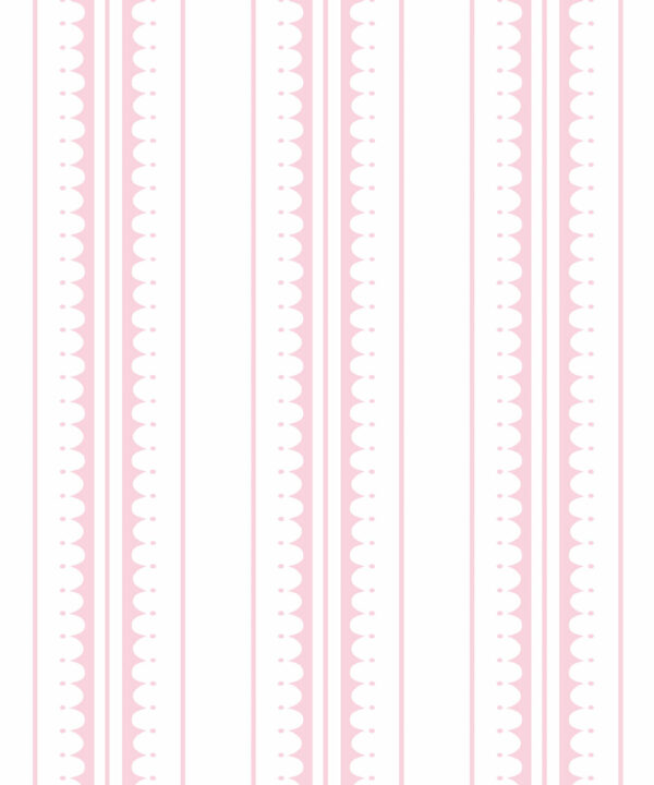 Coquille Wallpaper • Stripe and Scallop Wallpaper • Blush• Swatch