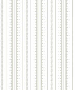 La Grand Coquille • Stripe and Scallop Wallpaper • Beige • Swatch