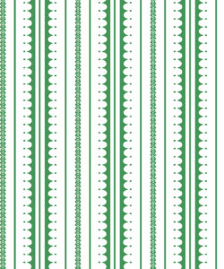 La Grand Coquille • Stripe and Scallop Wallpaper • Forest Green • Swatch