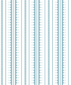 La Grand Coquille • Stripe and Scallop Wallpaper • Powder Blue • Swatch