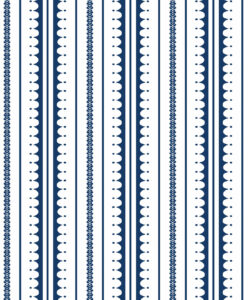 La Grand Coquille • Stripe and Scallop Wallpaper • Royal Blue • Swatch