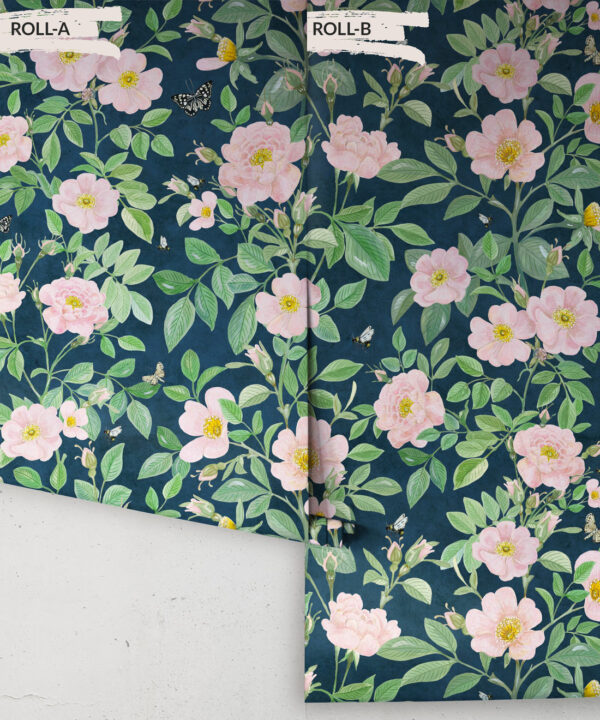 Rosa Wallpaper • Floral Wallpaper •Rose Pink • Rolls