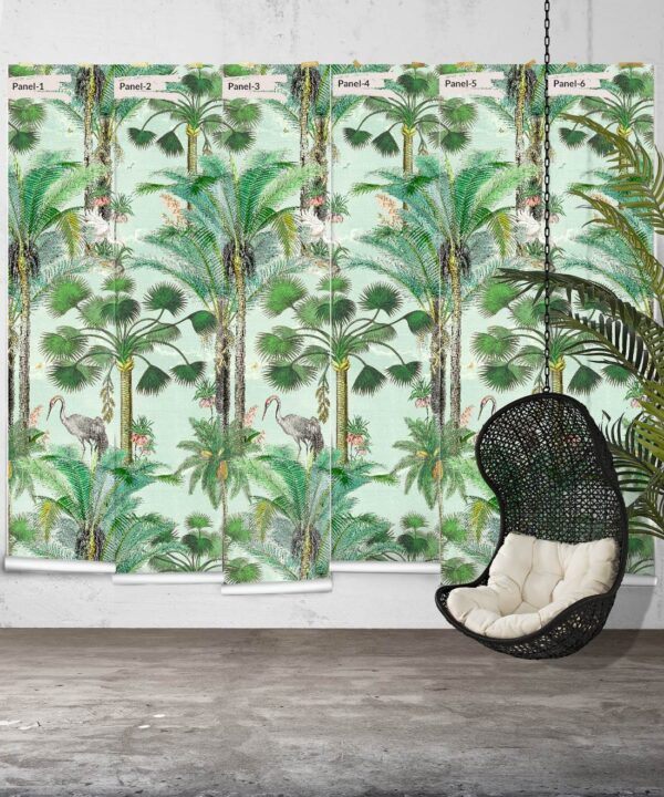 Kerala Palms Mural • Beige • Panels