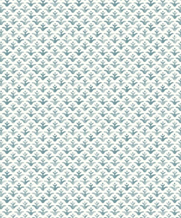 Astor Wallpaper • Dianne Bergeron • Seaglass • Blue Wallpaper • Swatch