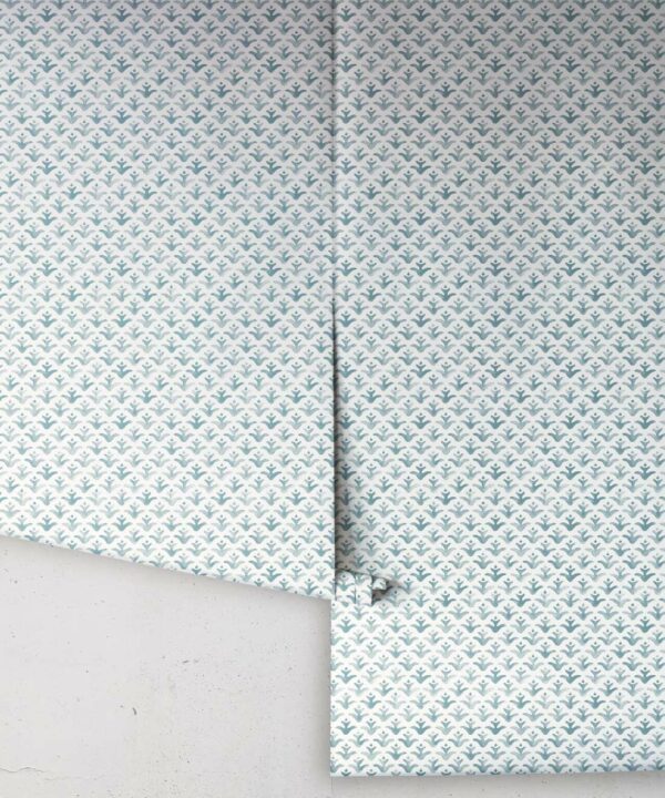 Astor Wallpaper • Dianne Bergeron • Seaglass • Blue Wallpaper • Rolls