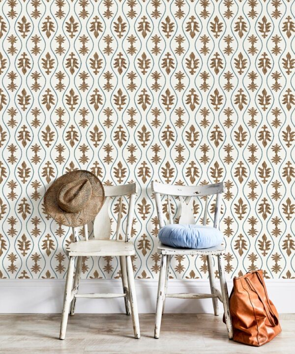 Great Jones Wallpaper • Dianne Bergeron • Chestnut • Insitu