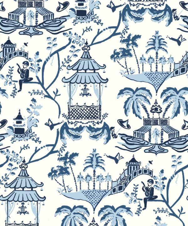 Mulberry Wallpaper • Dianne Bergeron • Indigo • Swatch