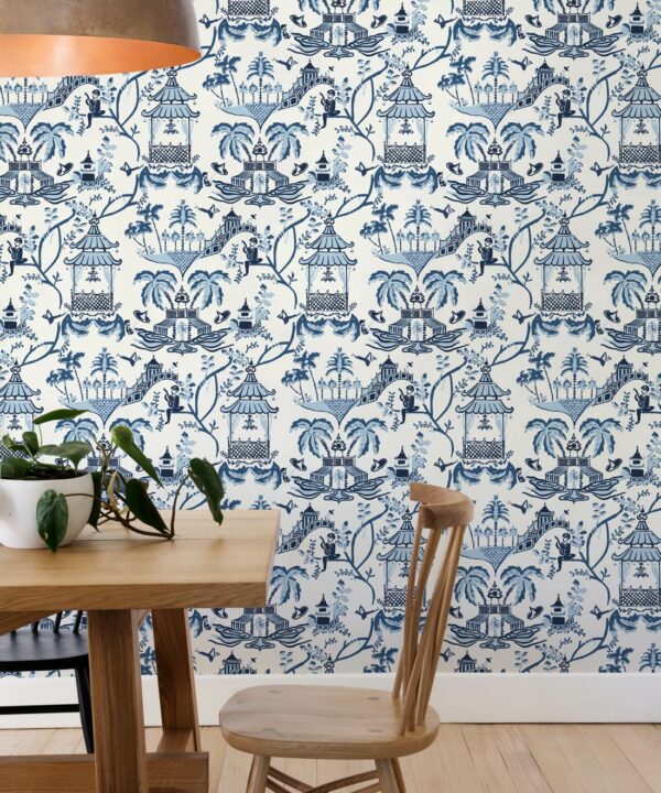 Mulberry Wallpaper • Dianne Bergeron • Indigo • Insitu