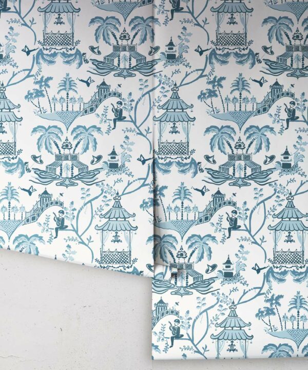 Mulberry Wallpaper • Dianne Bergeron • Prussian Blue • Rolls