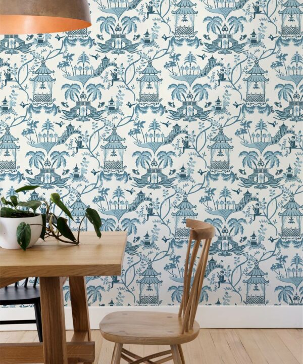 Mulberry Wallpaper • Dianne Bergeron • Prussian Blue • Insitu