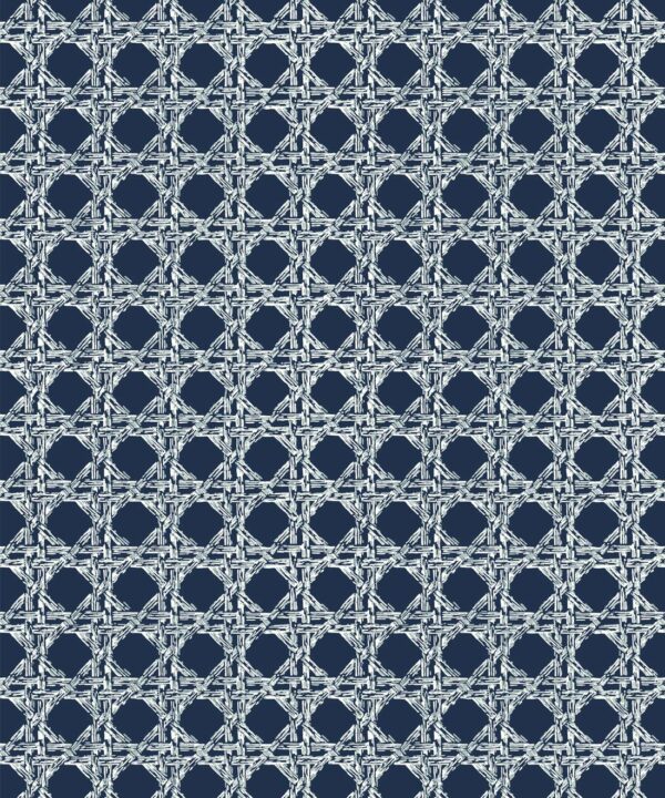 Nevis Wallpaper • Dianne Bergeron • Reverse Navy • Swatch