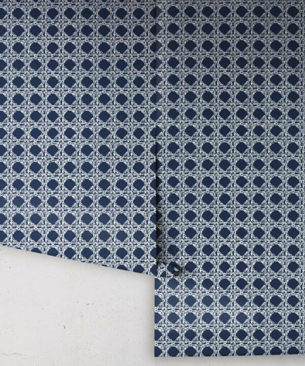 Nevis Wallpaper • Dianne Bergeron • Reverse Navy • Rolls