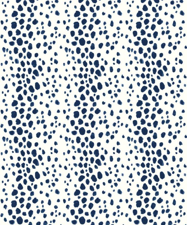 Park Avenue Wallpaper • Dianne Bergeron • Animal Print Wallpaper • Animal Spots Wallpaper • Indigo • Swatch