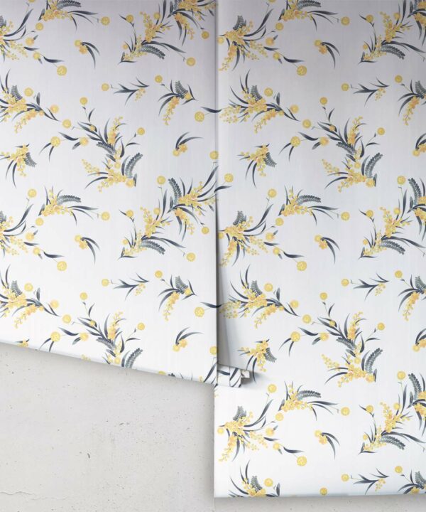 Wattle Wallpaper • White • Roll