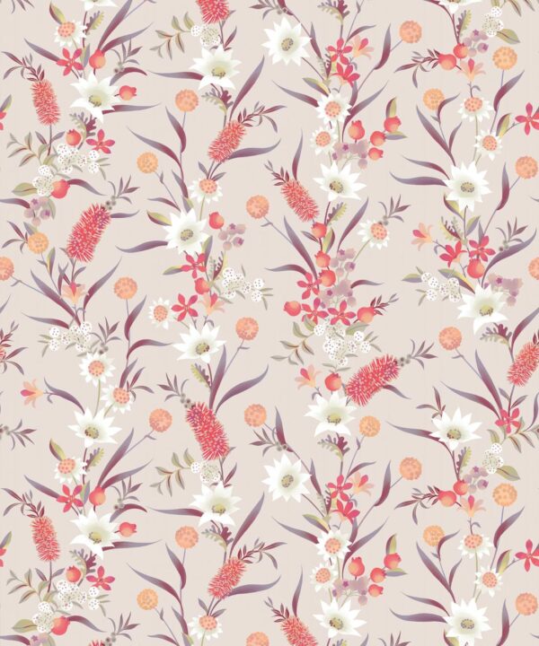 Bottlebrush Wallpaper • Grandmillenial Wallpaper • Brush Bone • Swatch