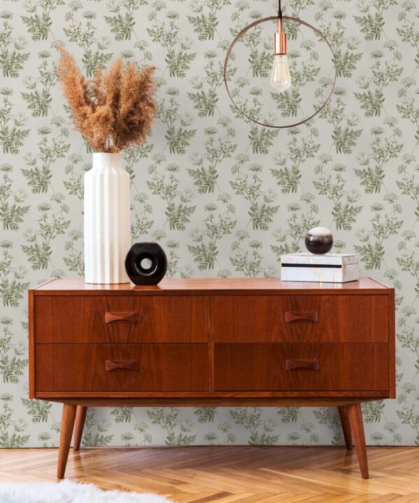 Cicely Wallpaper • Hackney & Co. • Light Stone • Insitu