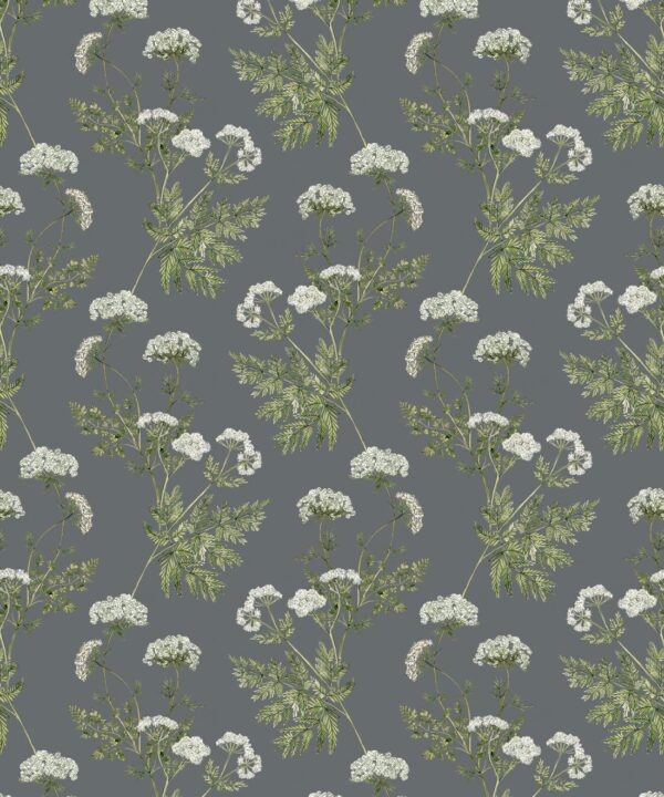 Cicely Wallpaper • Hackney & Co. • Slate Grey • Swatch