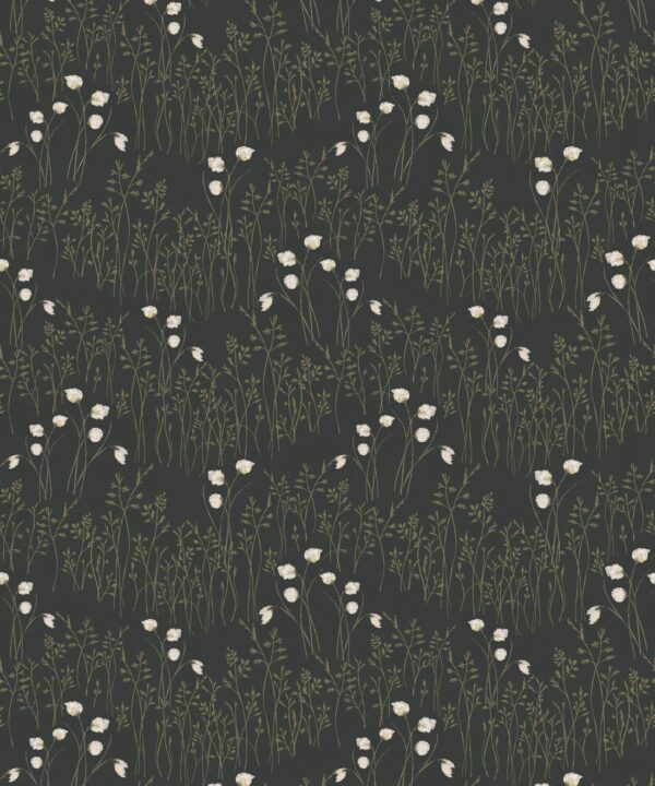 Cotton Grass Wallpaper • Hackney & Co. • Forest Green • Swatch