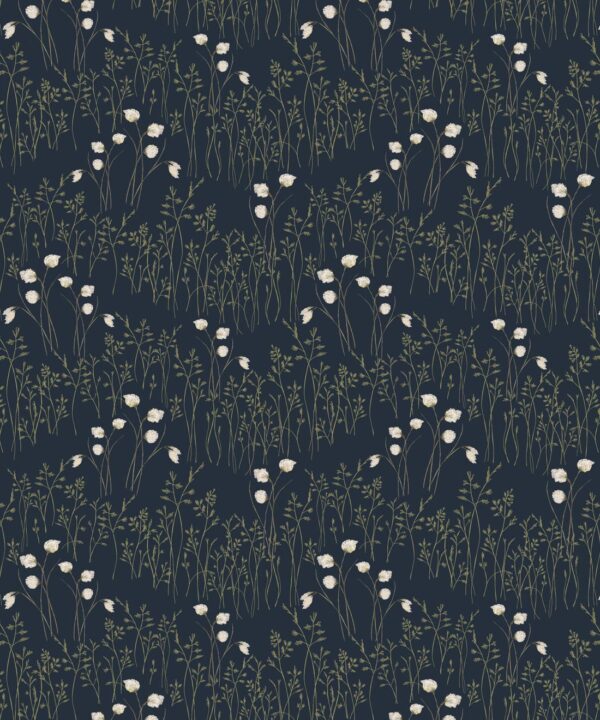 Cotton Grass Wallpaper • Hackney & Co. • Indian Blue • Swatch