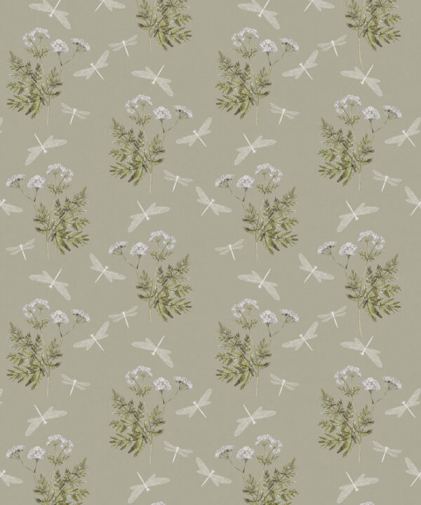 Dancing Mayfly Wallpaper • Hackney & Co. • Moss • Swatch